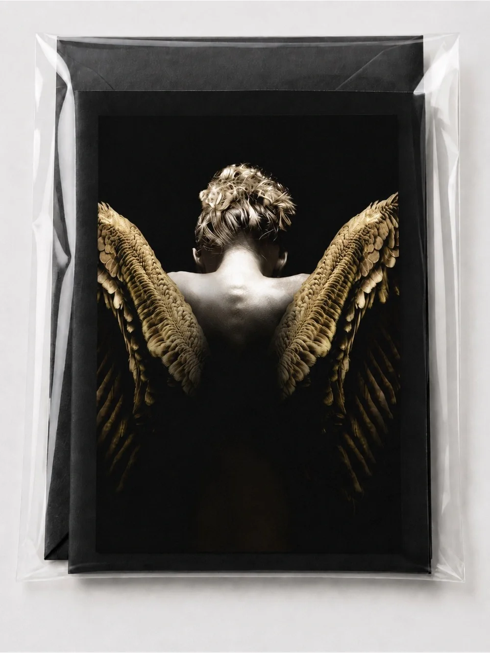 5x7 Dark Angel Wings Luxury Art Greeting Card